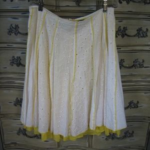 Vintage Eyelet Cotton Skirt S